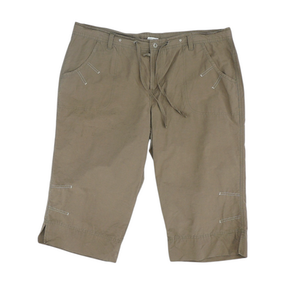 Brown Solid Active Capris