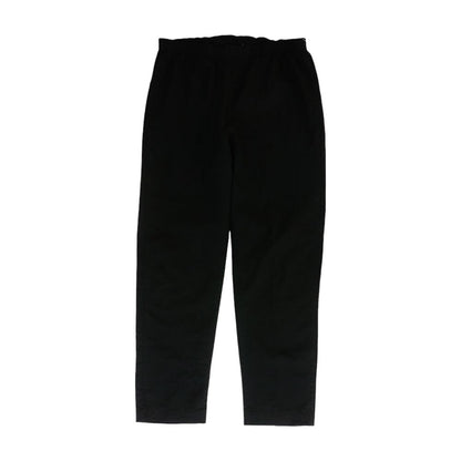 Vintage Black Solid Elastic Waist Pull on Pants