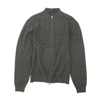 Gray Solid Cardigan Sweater