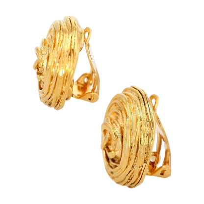 Costume Vintage 1994 Birds Nest Interlocking Logo Clip On Earrings