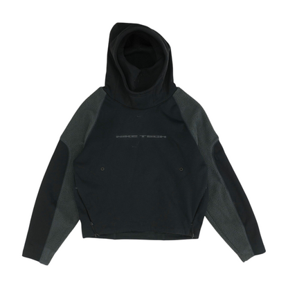 Black Color Block Hoodie Pullover