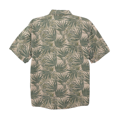 Beige Tropical Short Sleeve Button Down