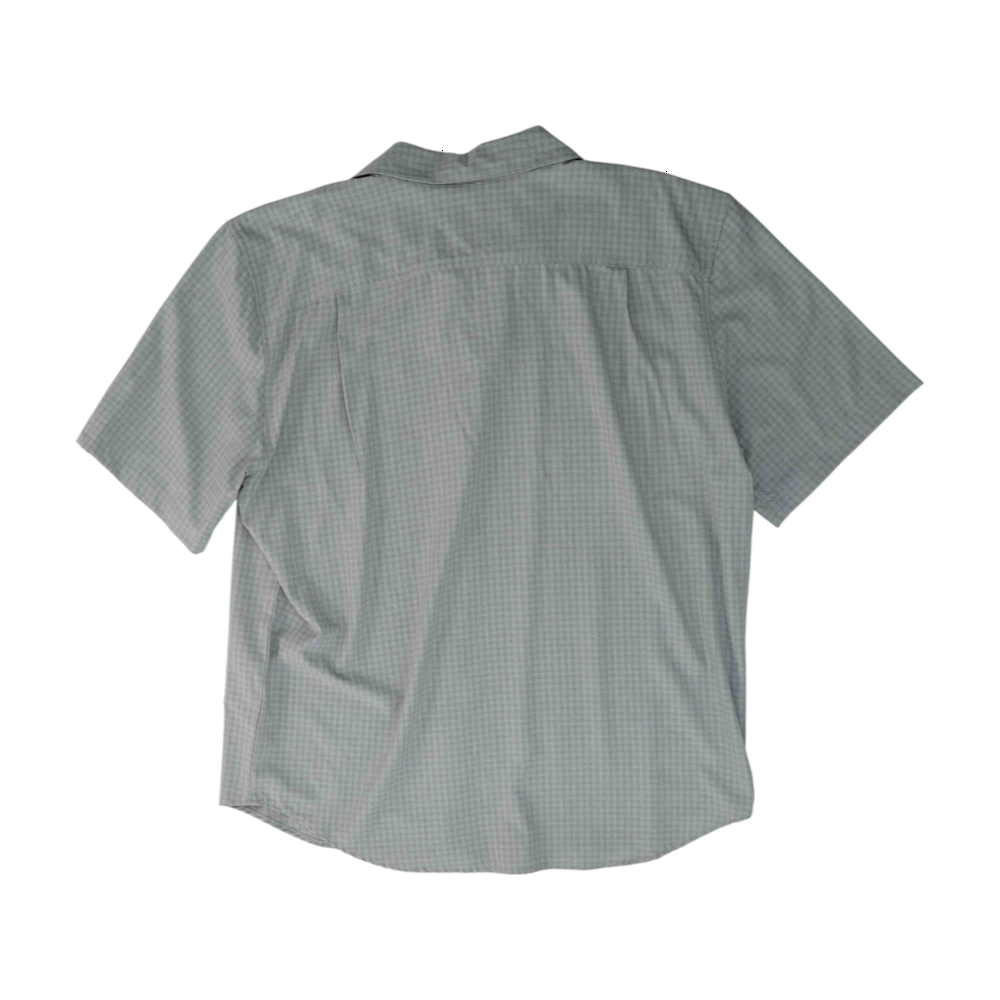 Gray Plaid Short Sleeve Button Down