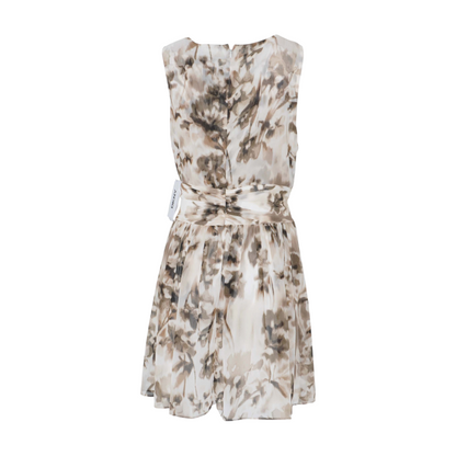 Beige Print Mini Dress