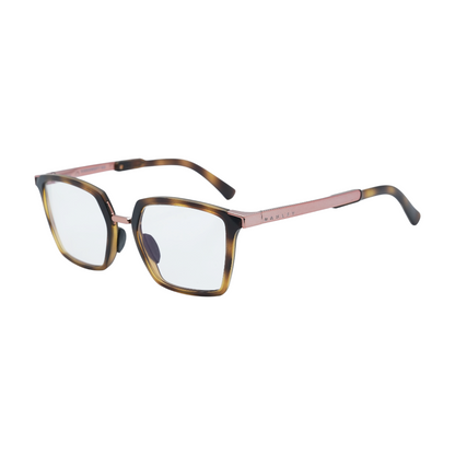 Brown Sideswept Square Prescription Eyewear