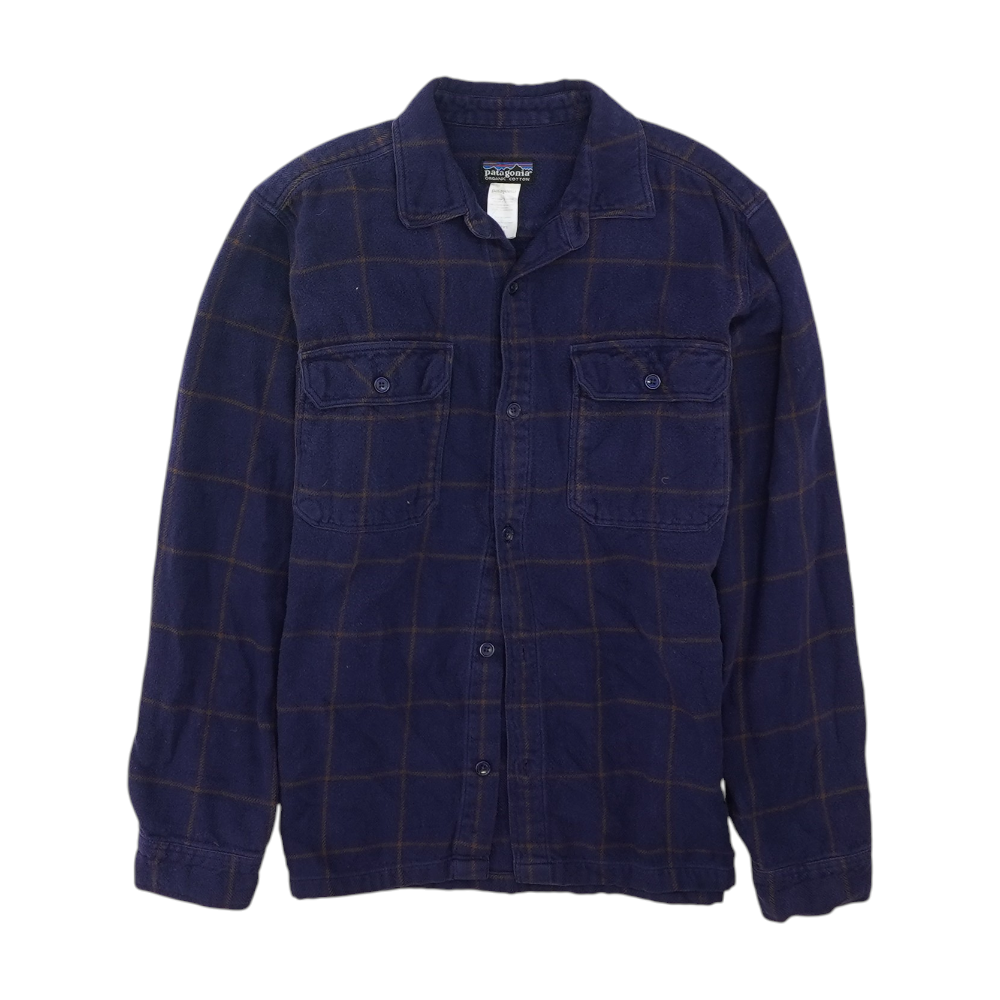 Navy Plaid Flannel Button Down