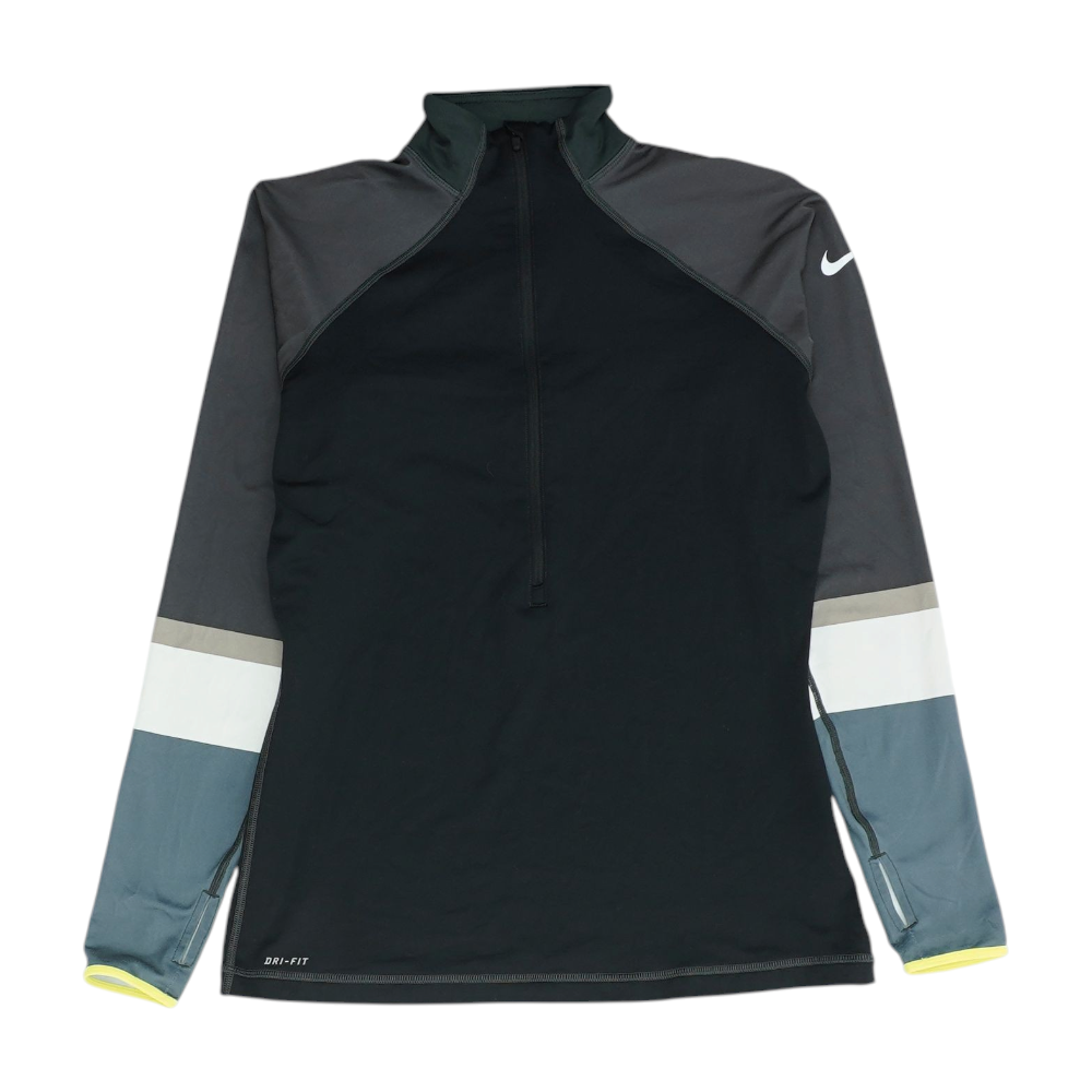 Black Solid 1/4 Zip Pullover