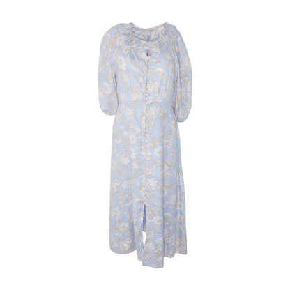 Blue Floral Midi Dress