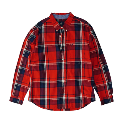 Red Plaid Long Sleeve Button Down