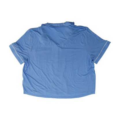 Blue Solid Pajama Top