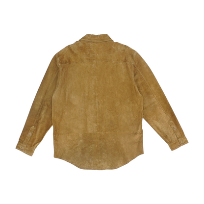 Tan Solid Leather Jacket