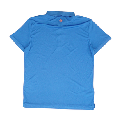 Blue Solid Short Sleeve Polo