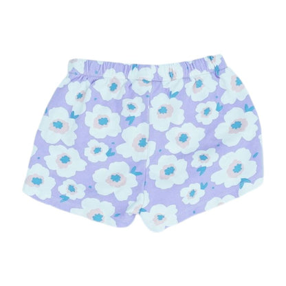 Purple Floral Shorts