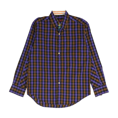 Purple Plaid Long Sleeve Button Down