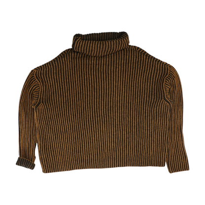Brown Striped Pullover Sweater