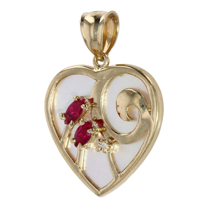10K Yellow Gold Mother of Pearl Pendant