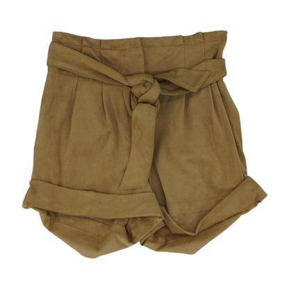 Tan Solid Shorts