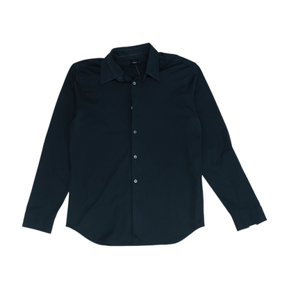 Black Solid Long Sleeve Button Down