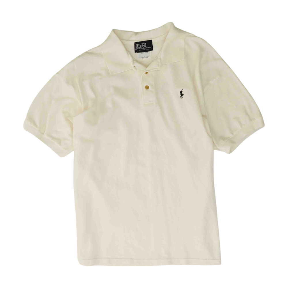 White Solid Short Sleeve Polo