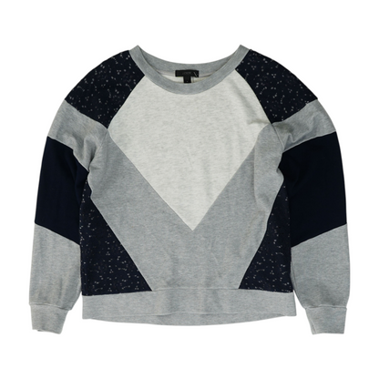 Gray Color Block Sweatshirt Pullover