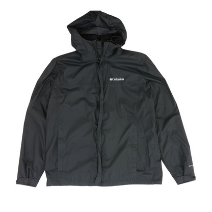 Black Solid Rain Jacket