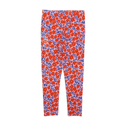 Orange Floral Casual Pants
