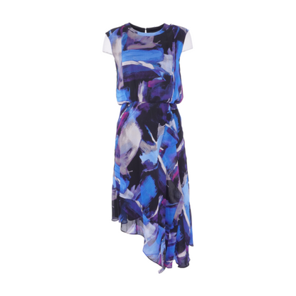 Blue Graphic Midi Dress