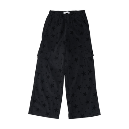 Black Print Chino Pants