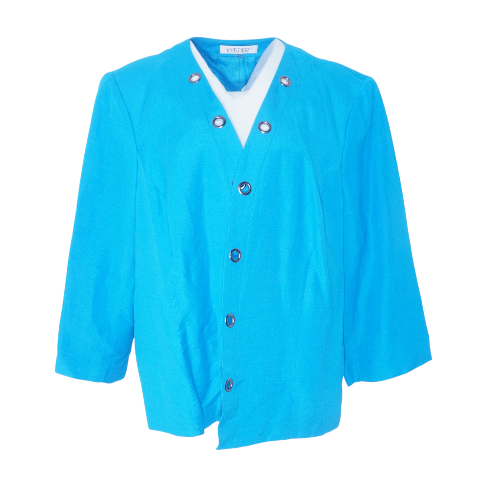 Kasper Blue Solid Blazer – Image 1