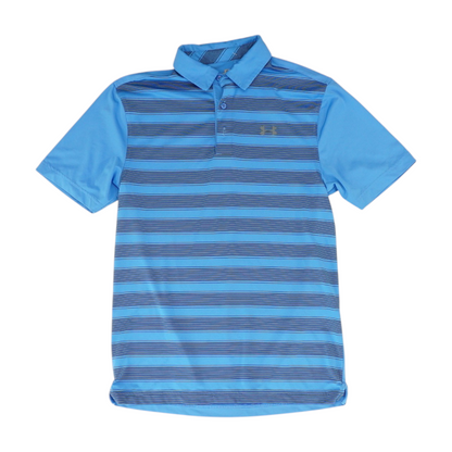 Blue Striped Short Sleeve Polo