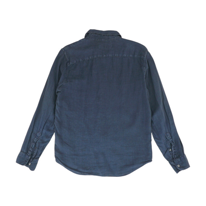 Navy Solid Long Sleeve Button Down