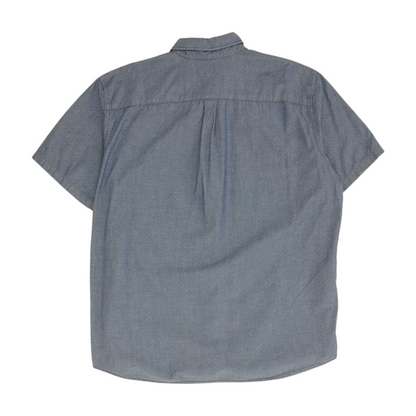 Blue Polka Dot Short Sleeve Button Down