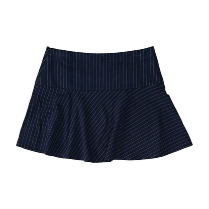 Navy Striped Mini Skirt