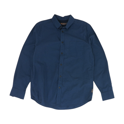 Navy Check Long Sleeve Button Down