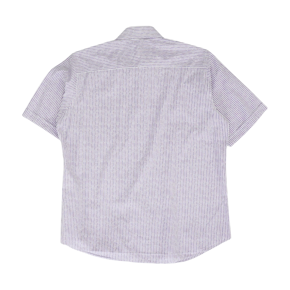 Purple Striped Short Sleeve Button Down