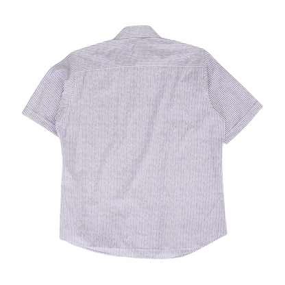 Purple Striped Short Sleeve Button Down