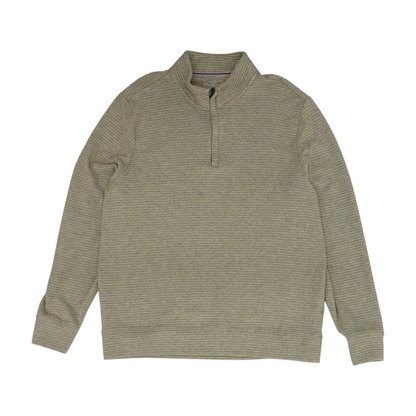 Beige Solid 1/4 Zip Sweater