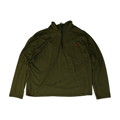 Green Solid 1/4 Zip Pullover