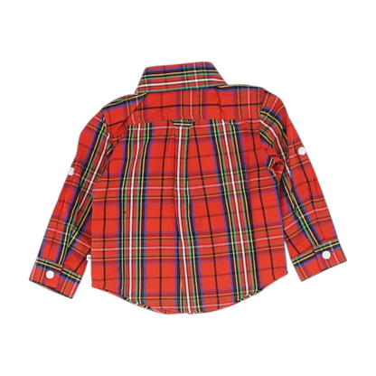 Red Plaid Long Sleeve Button Down