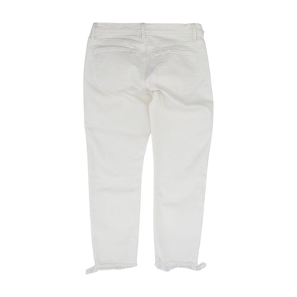 Ivory Solid Mid Rise Regular Jeans