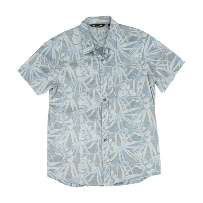 Gray Tropical Short Sleeve Button Down