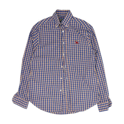 Blue Plaid Long Sleeve Button Down