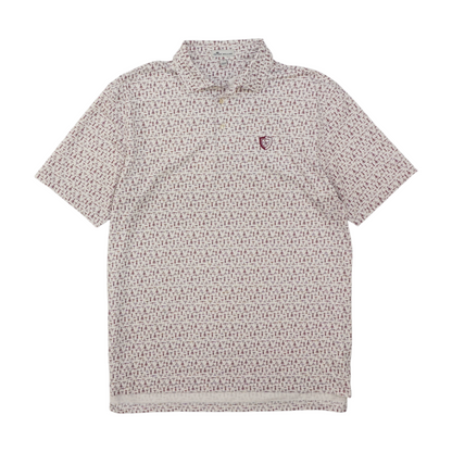 White Graphic Short Sleeve Polo