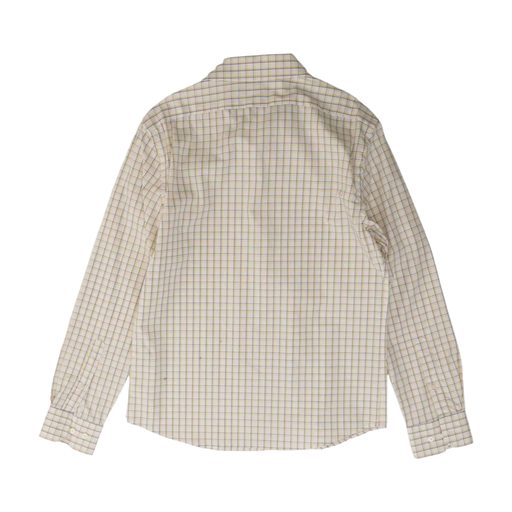 White Plaid Long Sleeve Button Down
