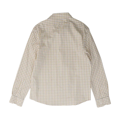 White Plaid Long Sleeve Button Down