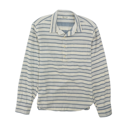 Beige Striped Long Sleeve Polo