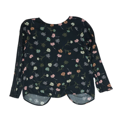 Charcoal Floral Long Sleeve Blouse