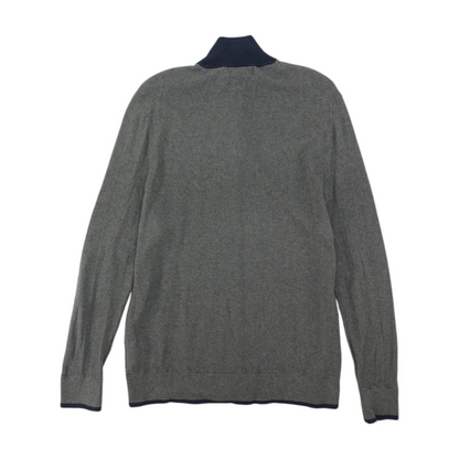 Gray Solid 1/4 Zip Sweater