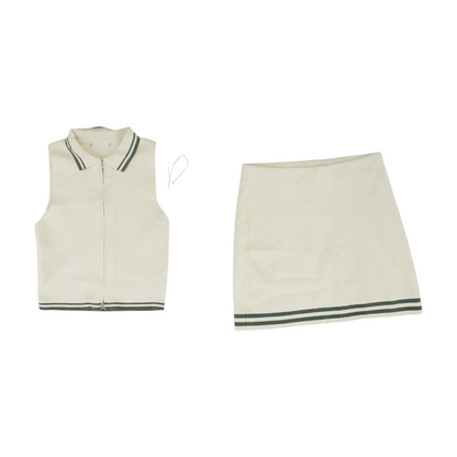 Ivory Solid Skirt Set