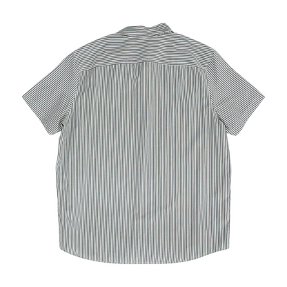 Gray Striped Short Sleeve Button Down